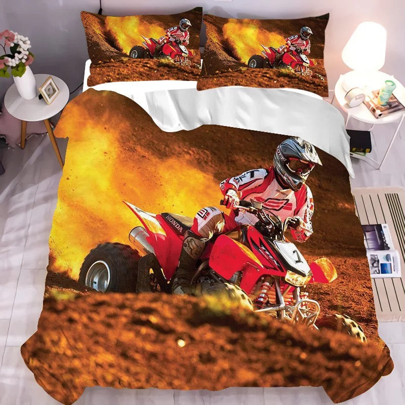Motocross Mountain Bike Duvet Cover Quilt Cover Pillowcase Bedding Set Bed Linen Home Bedroom Decor