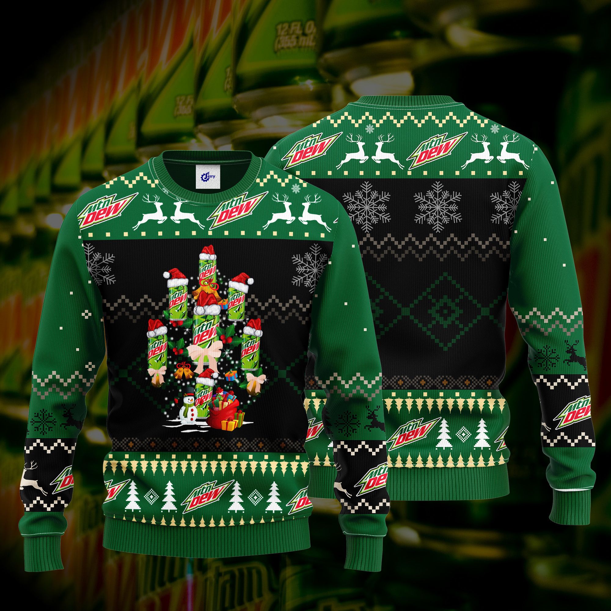 Mountain Dew Christmas Tree Ugly Christmas Sweater