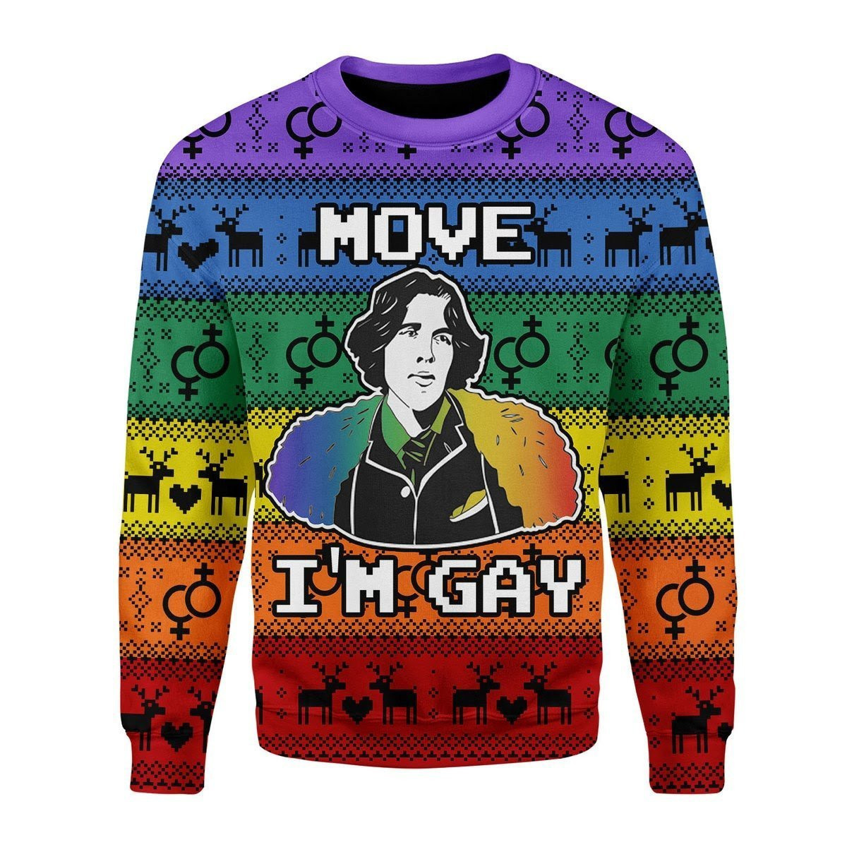 Move Im Gay Ugly Christmas Sweater, Perfect Holiday Gift