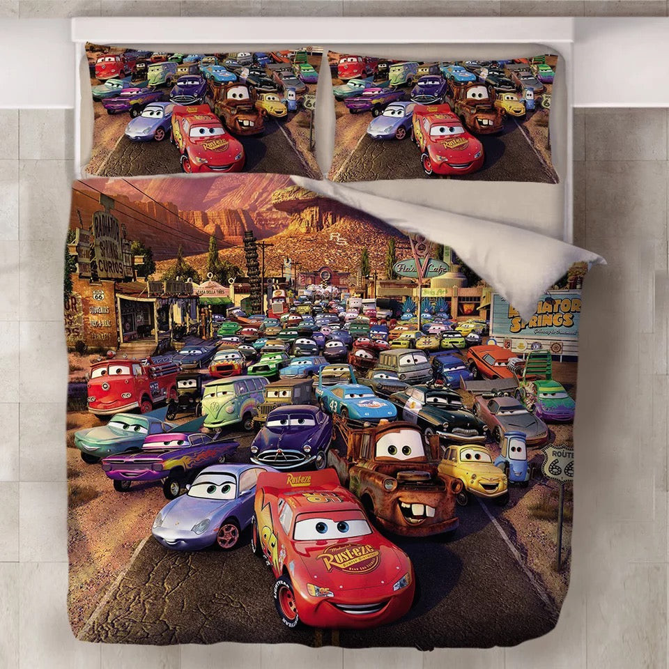 Movie Cars Lightning Mcqueen Duvet Cover Quilt Cover Pillowcase Bedding Set Bed Linen Home Bedroom Decor