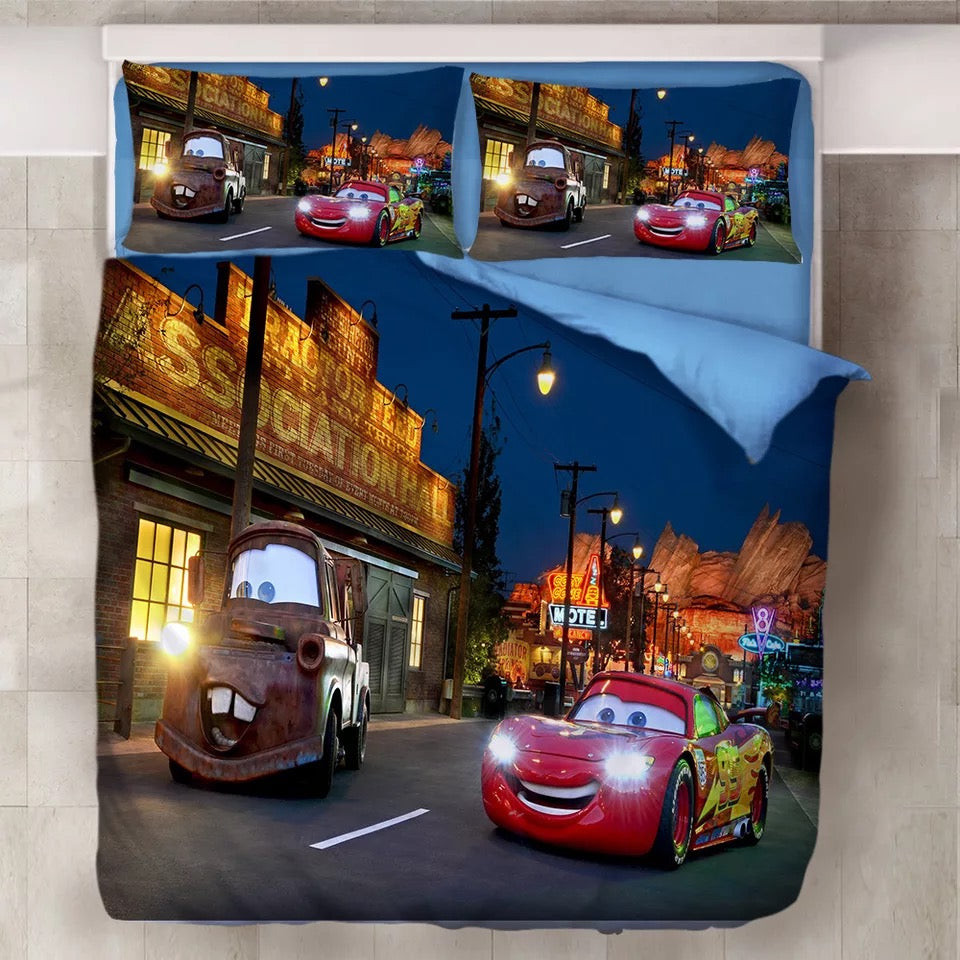 Movie Cars Lightning Mcqueen Duvet Cover Quilt Cover Pillowcase Bedding Set Bed Linen Home Bedroom Decor