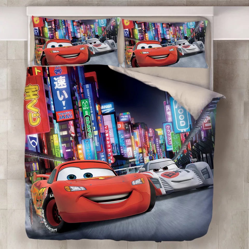 Movie Cars Lightning Mcqueen Duvet Cover Quilt Cover Pillowcase Bedding Set Bed Linen Home Bedroom Decor