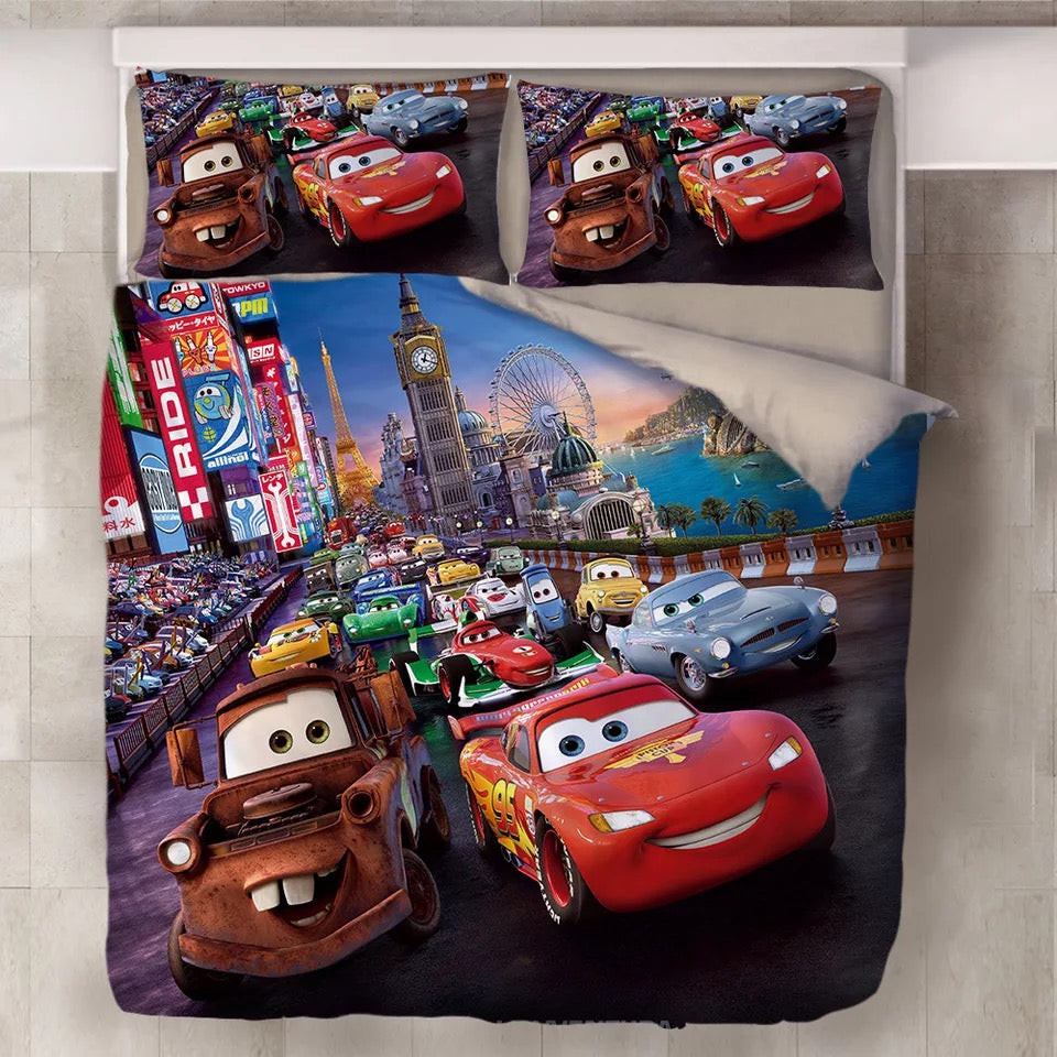 Movie Cars Lightning Mcqueen Duvet Cover Quilt Cover Pillowcase Bedding Set Bed Linen Home Bedroom Decor