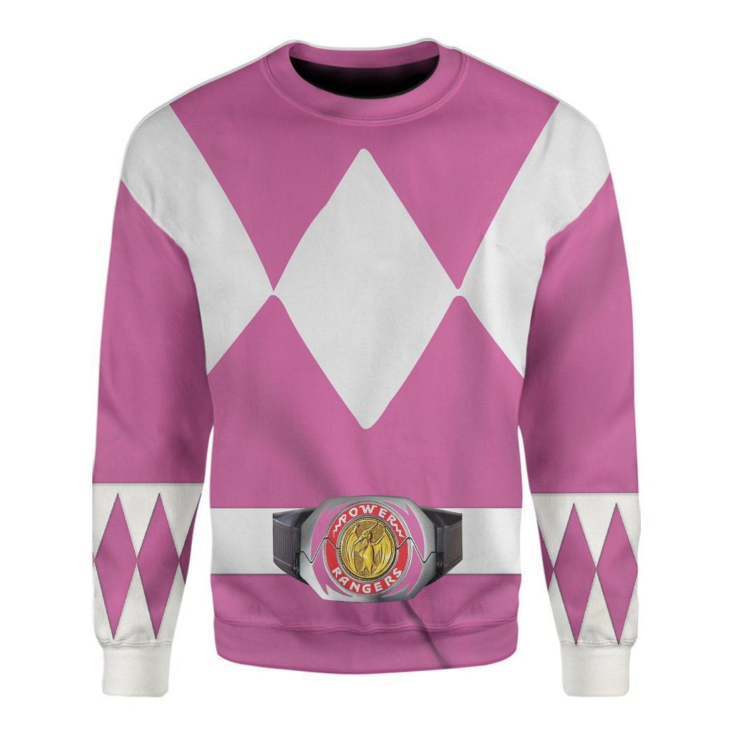 Movie Mighty Morphin Pink Power Rangers Ugly Christmas Sweater,