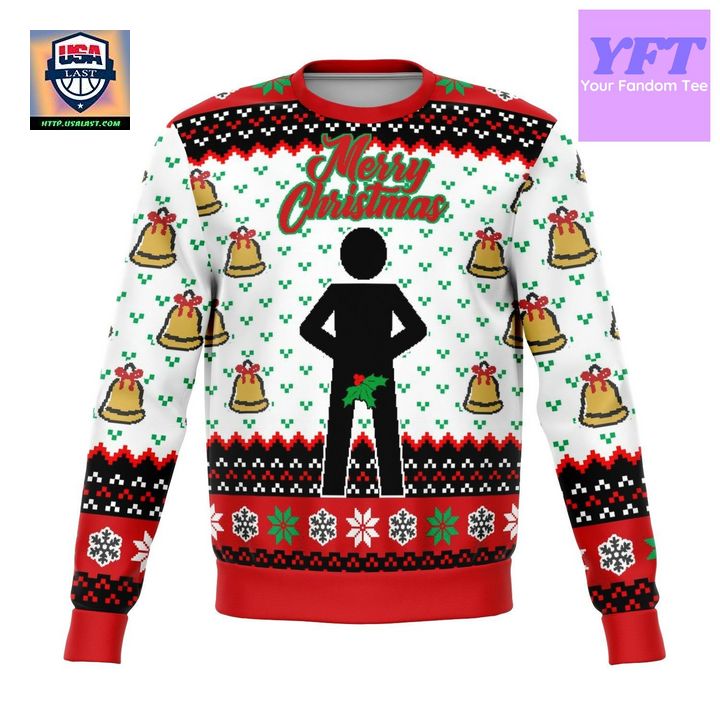 Mr Stick Mistletoe Meme Design 3d Ugly Christmas Sweater