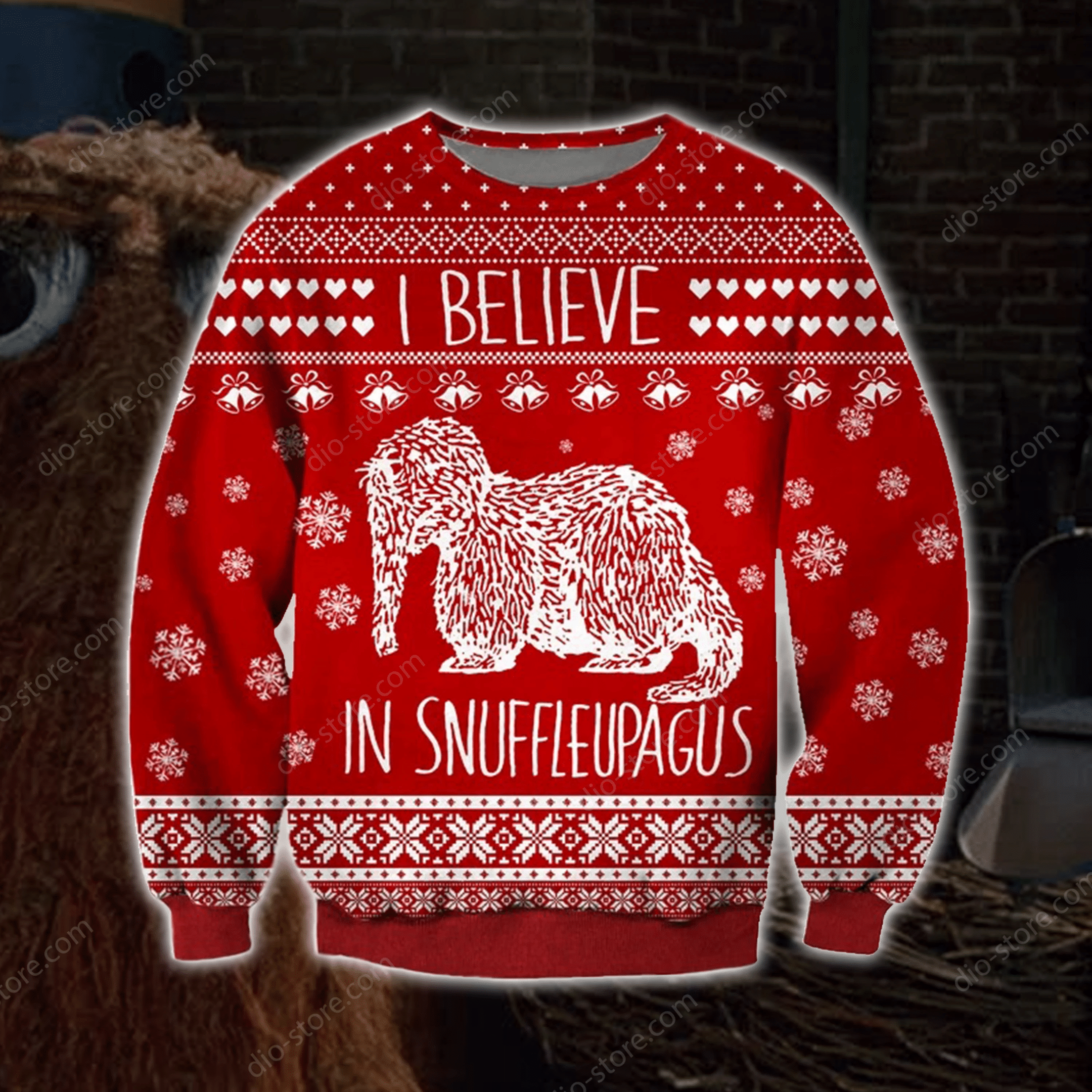 Mr. Snuffleupagus Knitting Pattern 3D Print Ugly Christmas Sweater