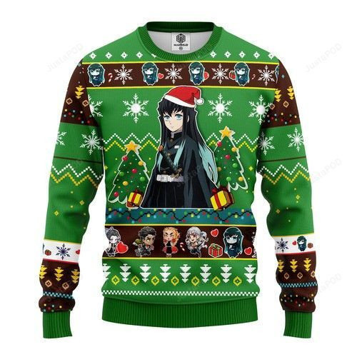 Muichiro Tokito Christmas Demon Slayer Anime Ugly Christmas Sweater, Perfect Holiday Gift