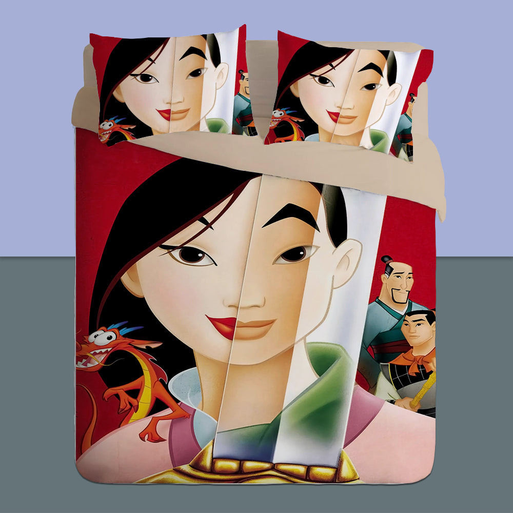 Mulan Duvet Cover Quilt Cover Pillowcase Bedding Set Bed Linen Home Bedroom Decor