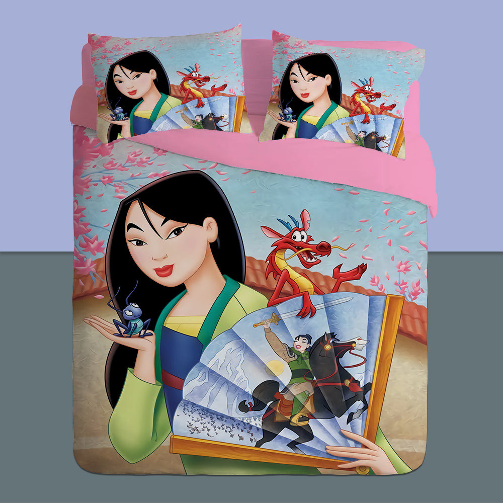 Mulan Duvet Cover Quilt Cover Pillowcase Bedding Set Bed Linen Home Bedroom Decor