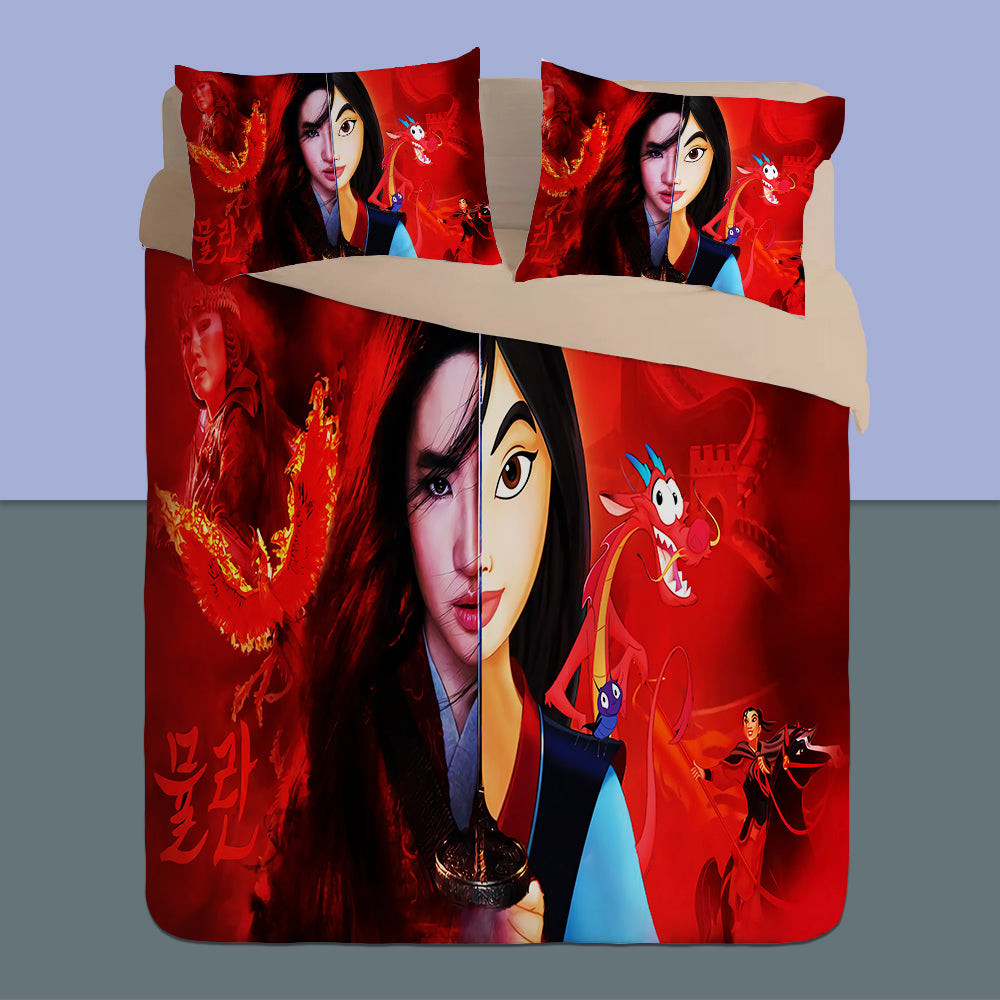 Mulan Duvet Cover Quilt Cover Pillowcase Bedding Set Bed Linen Home Bedroom Decor