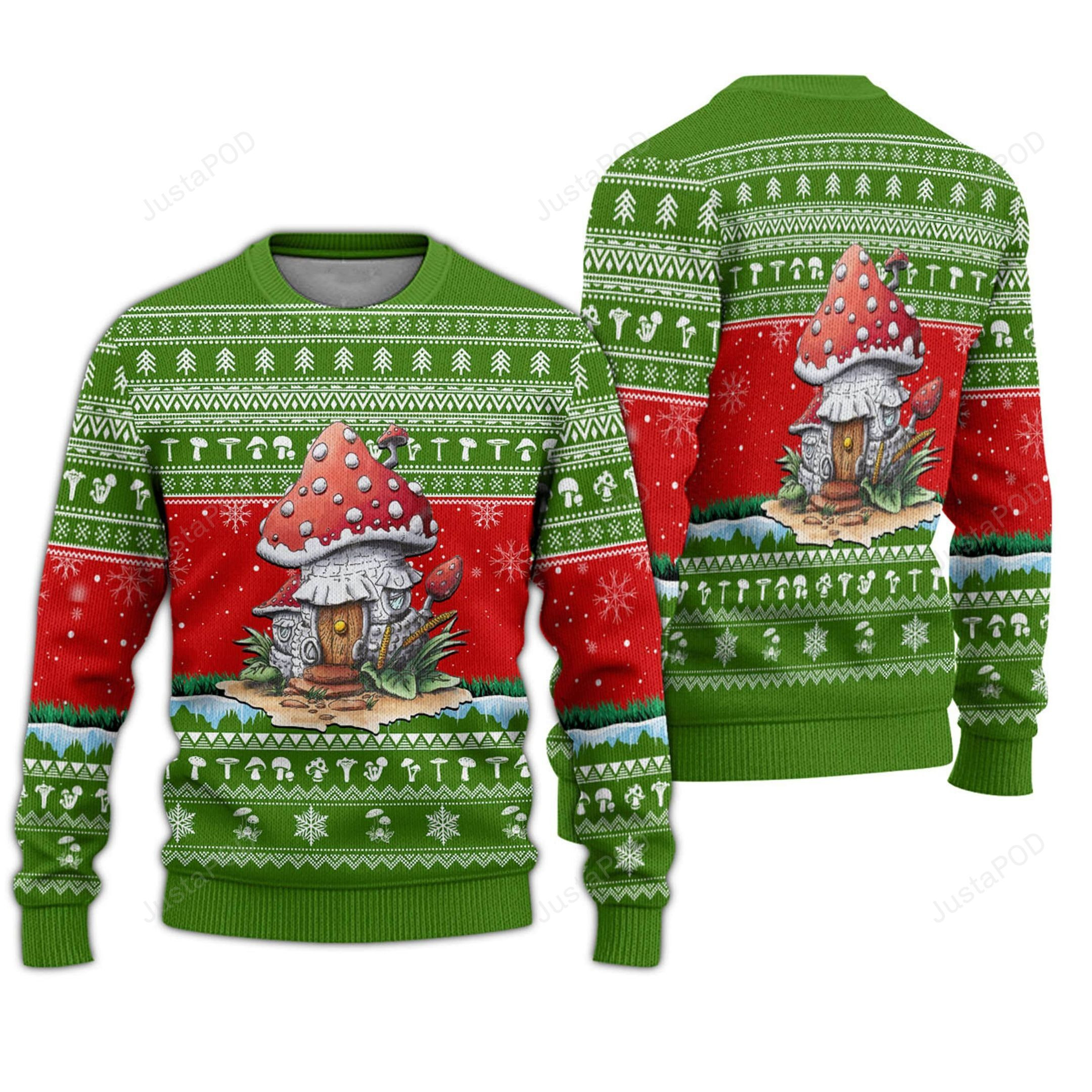 Mushroom Ugly Christmas Sweater, Perfect Holiday Gift
