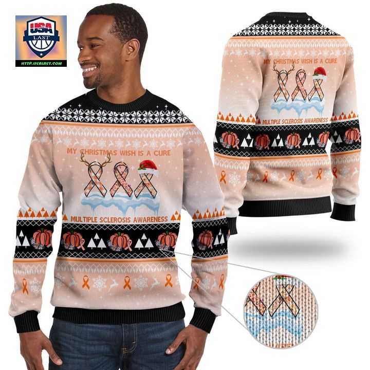 My Christmas Wish Is A Cure Multiple Sclerosis Awareness Ugly All Over Print 3D Sweater