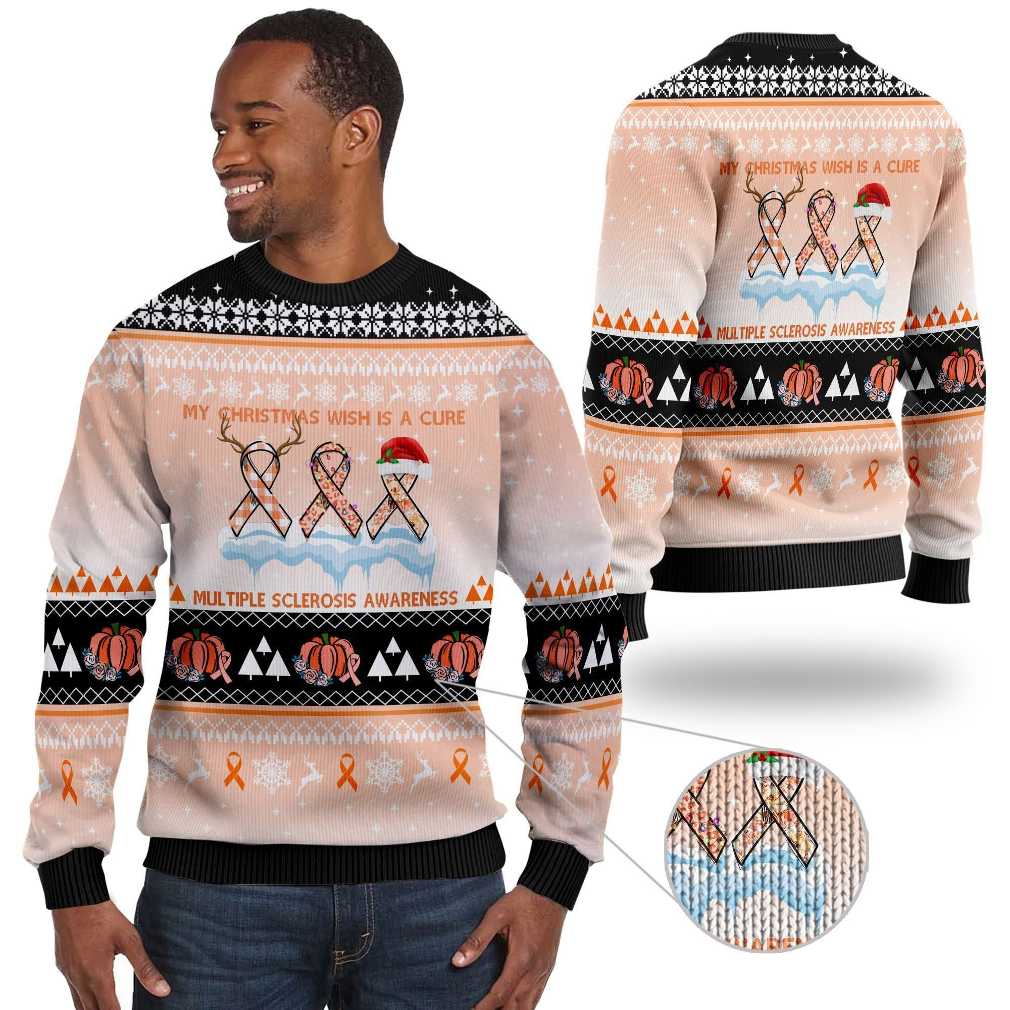My Christmas Wish Is A Cure Multiple Sclerosis Awareness Ugly Christmas Sweater, Perfect Holiday Gift