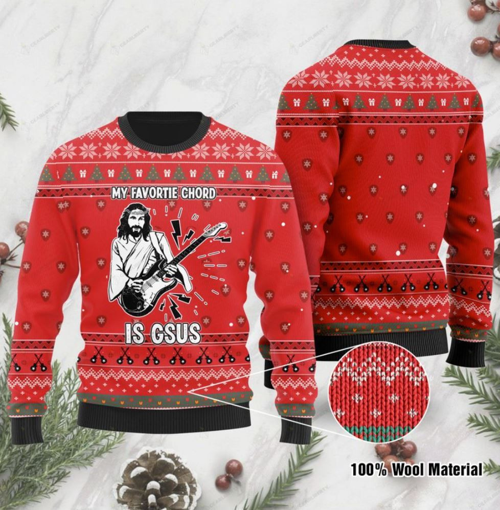 My Favorite Chord Is Gsus Ugly Christmas Sweater,
