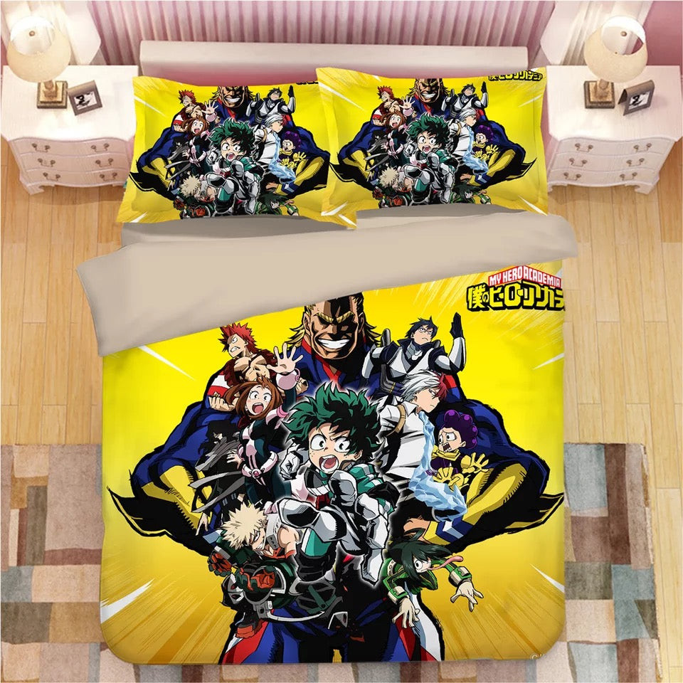 My Hero Academia All Might Duvet Cover Quilt Cover Pillowcase Bedding Set Bed Linen Home Bedroom Decor