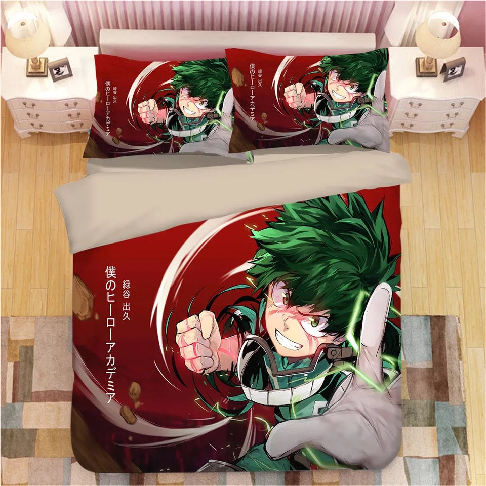 My Hero Academia Deku Midoriya Izuku Duvet Cover Quilt Cover Pillowcase Bedding Set Bed Linen Home Bedroom Decor