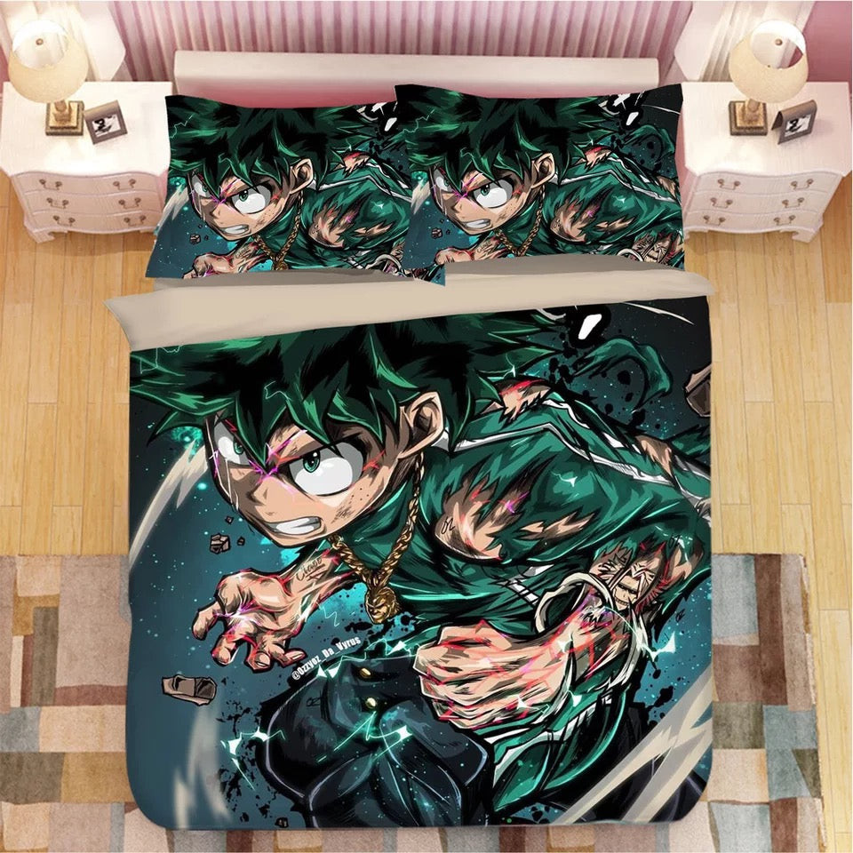 My Hero Academia Deku Midoriya Izuku Duvet Cover Quilt Cover Pillowcase Bedding Set Bed Linen Home Bedroom Decor