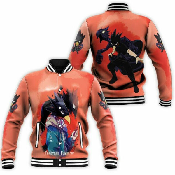 My Hero Academia Fumikage Tokoyami Crow Anime Baseball Jacket for Men & Women | Anime Fan Gift