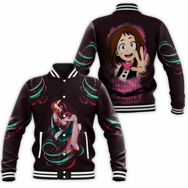 My Hero Academia Ochako Uraraka Cute Anime Baseball Jacket for Men & Women | Anime Fan Gift