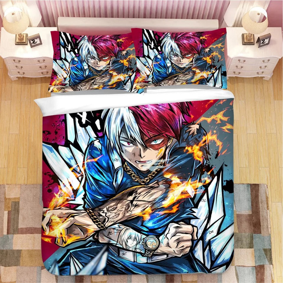 My Hero Academia Todoroki Shouto Duvet Cover Quilt Cover Pillowcase Bedding Set Bed Linen Home Bedroom Decor
