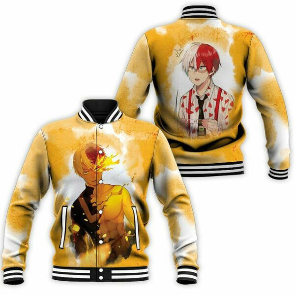 My Hero Academia Todoroki Shouto Fire Anime Baseball Jacket for Men & Women | Anime Fan Gift