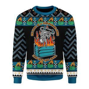 My Life Is A Dumpster Fire Ugly Christmas Sweater, Perfect Holiday Gift