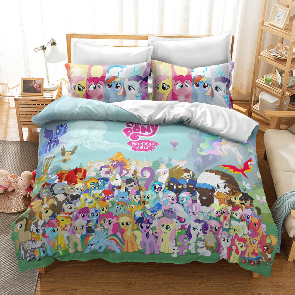 My Little Pony Duvet Cover Quilt Cover Pillowcase Bedding Set Bed Linen Home Bedroom Decor