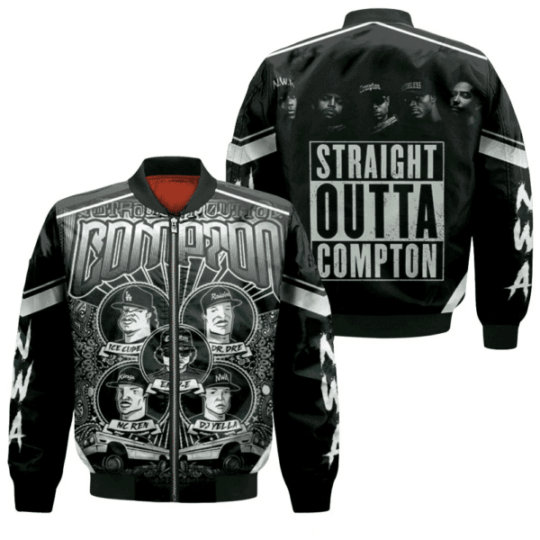 N.w.a. Straight Outta Compton Art Members Caricature Bomber Jacket | Music Jacket for Men & Women | Music Fan Gift