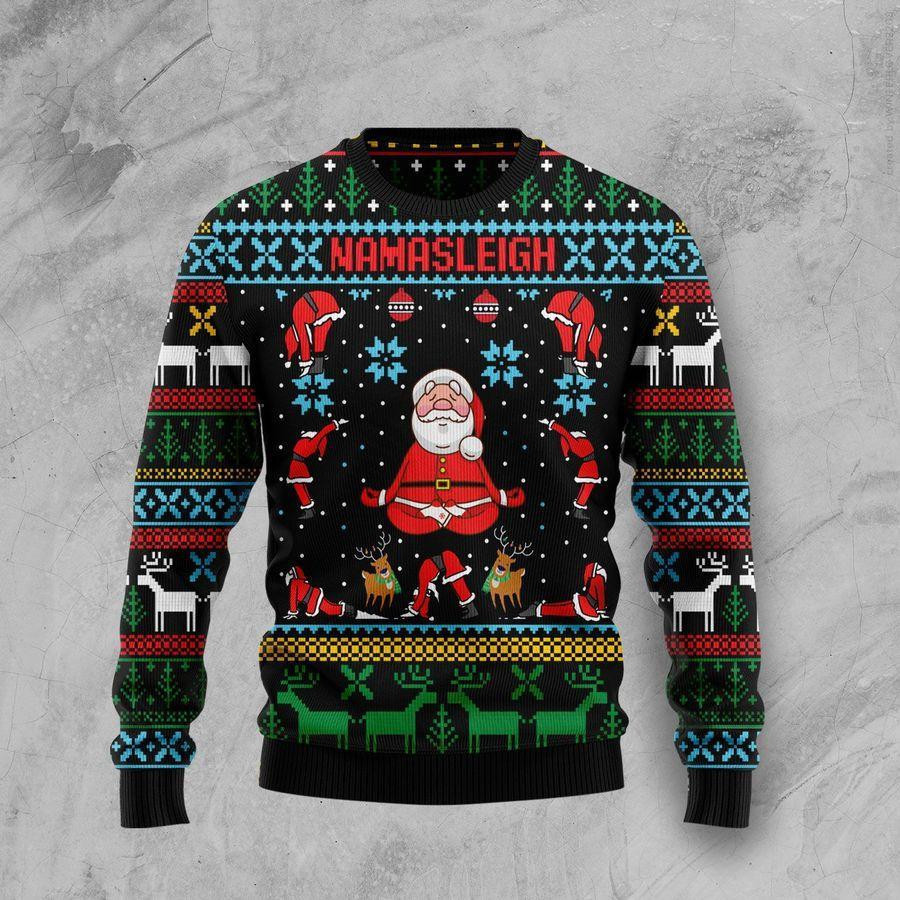 Namasleigh Ugly Christmas Sweater, Perfect Holiday Gift