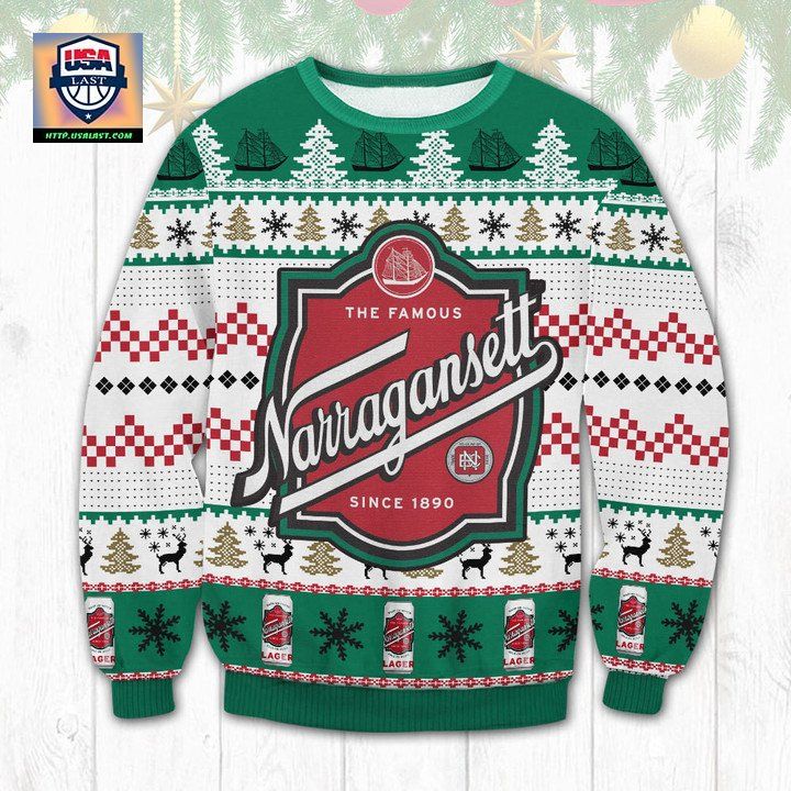 Narragansett Beer Ugly Christmas Sweater