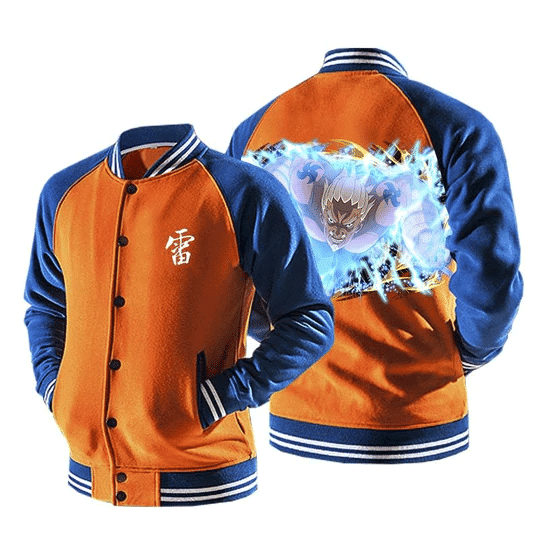Naruto 4th Raikage Lightning Release Lariat Baseball Jacket for Men & Women | Anime Fan Gift