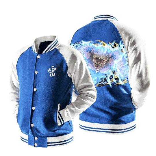 Naruto 4th Raikage Lightning Release Lariat Baseball Jacket for Men & Women | Anime Fan Gift
