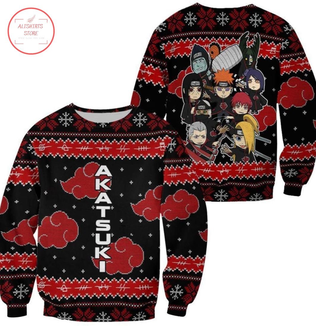 Naruto Akasuki Ugly Christmas Sweater