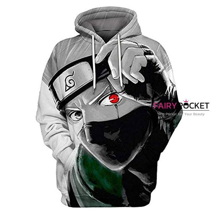 Naruto Hatake Kakashi Grey 3D All Over Print Hoodie & Zip Hoodie