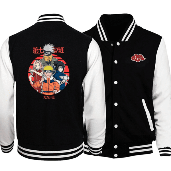 Naruto Kakashi Sakura Sasuke Team 7 Baseball Jacket for Men & Women | Anime Fan Gift