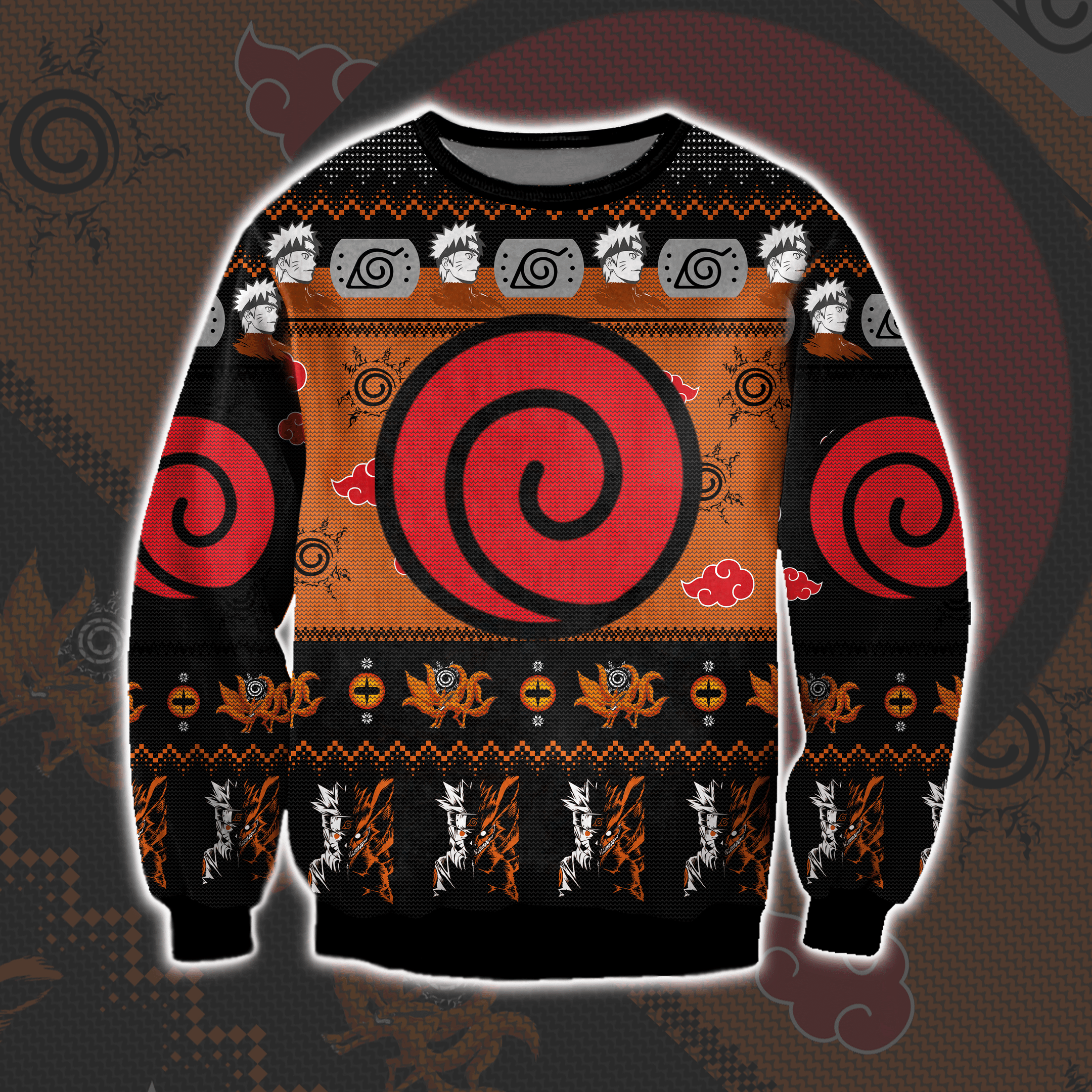 Naruto Knitting Pattern 3D Print Ugly Christmas Sweater