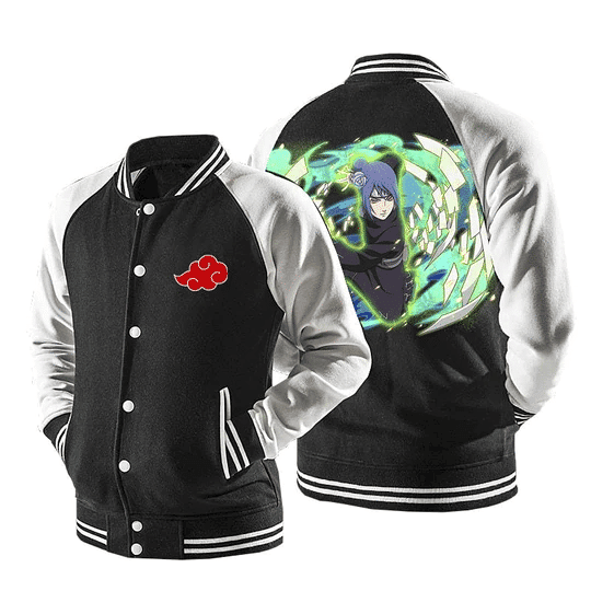 Naruto Konan Akatsuki Powerful Kunoichi 1 Baseball Jacket Fashion Baseball Jacket for Men & Women | Anime Fan Gift