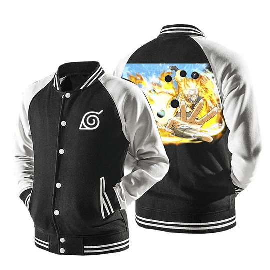 Naruto Konoha Fashion Baseball Jacket for Men & Women | Anime Fan Gift