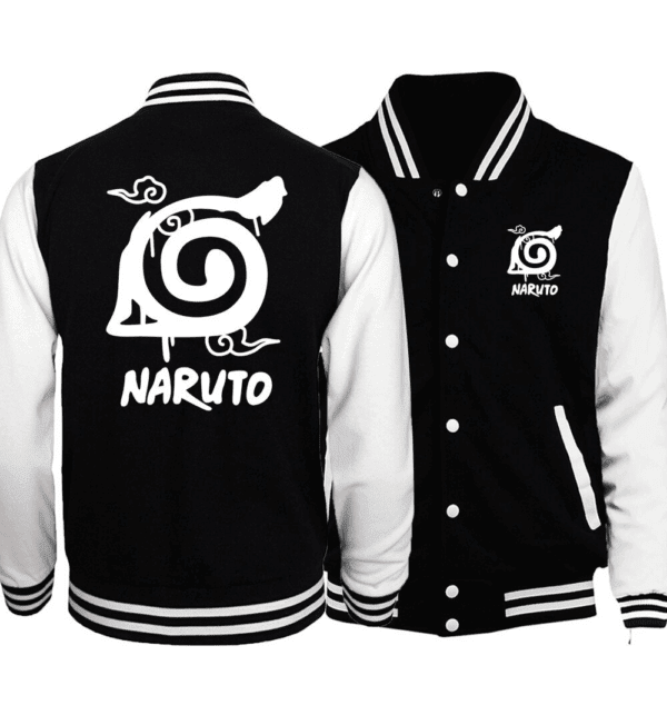 Naruto Konohagakure Symbol Fashion Baseball Jacket for Men & Women | Anime Fan Gift