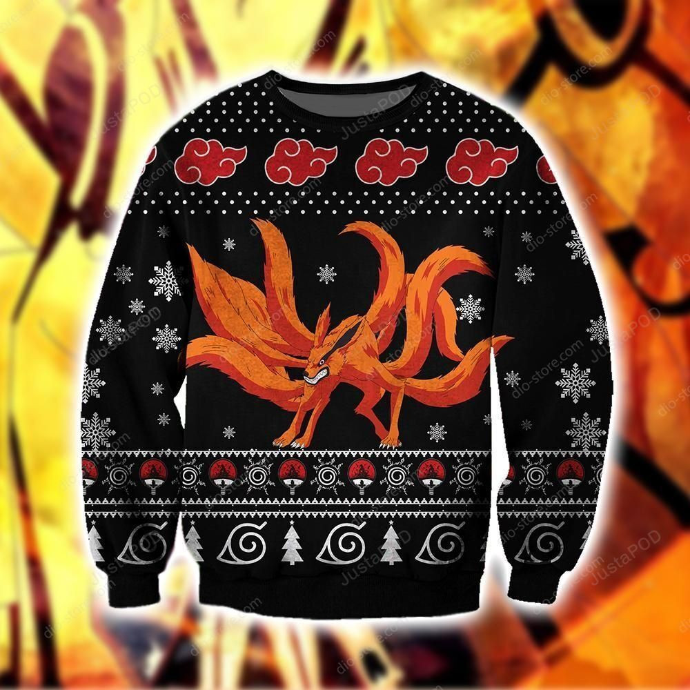 Naruto Kurama Knitting Pattern 3D Print Ugly Christmas Sweater, Perfect Holiday Gift