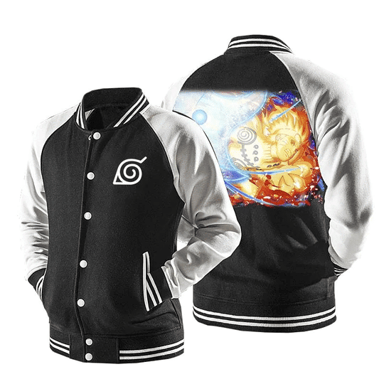 Naruto Nine Tails Chakra Mode Rasenshuriken 1 Baseball Jacket Fashion Baseball Jacket for Men & Women | Anime Fan Gift