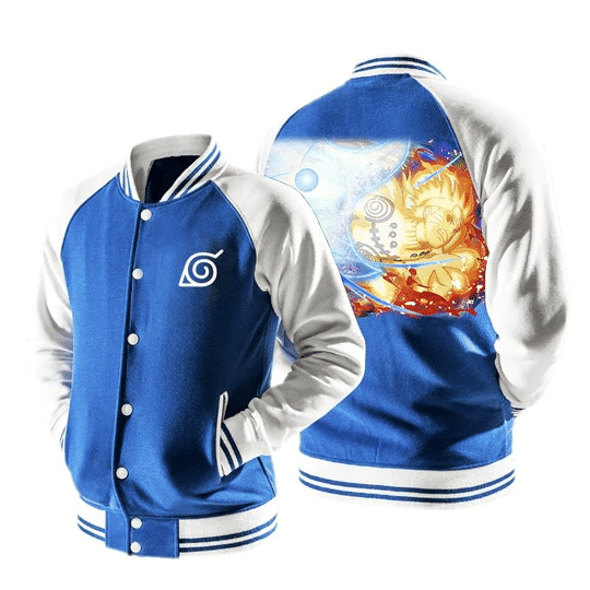 Naruto Nine Tails Chakra Mode Rasenshuriken 2 Baseball Jacket Fashion Baseball Jacket for Men & Women | Anime Fan Gift