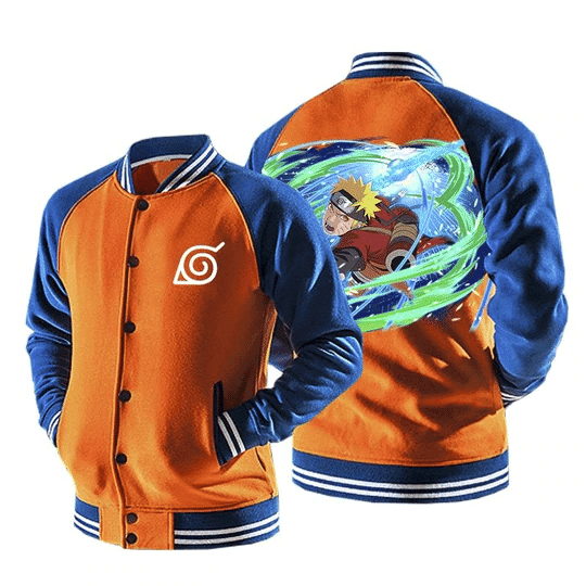 Naruto Rasenshuriken Fashion Baseball Jacket for Men & Women | Anime Fan Gift