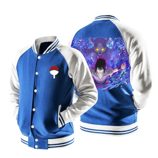 Naruto Sasuke Mangekyo Sharingan Susanoo Baseball Jacket for Men & Women | Anime Fan Gift