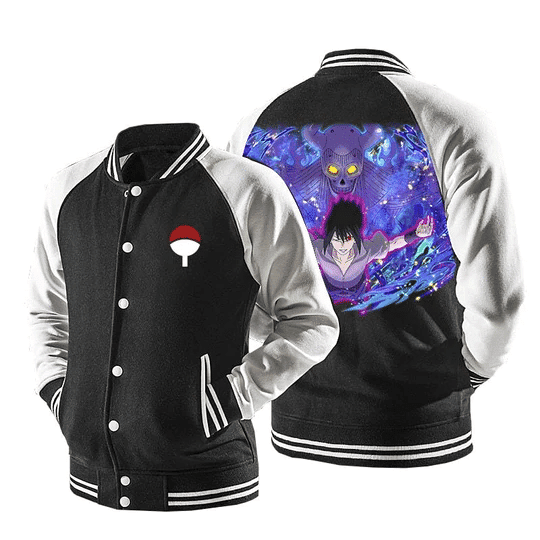 Naruto Sasuke Mangekyo Sharingan Susanoo Baseball Jacket for Men & Women | Anime Fan Gift