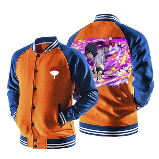 Naruto Sasuke Sharingan Fashion Baseball Jacket for Men & Women | Anime Fan Gift