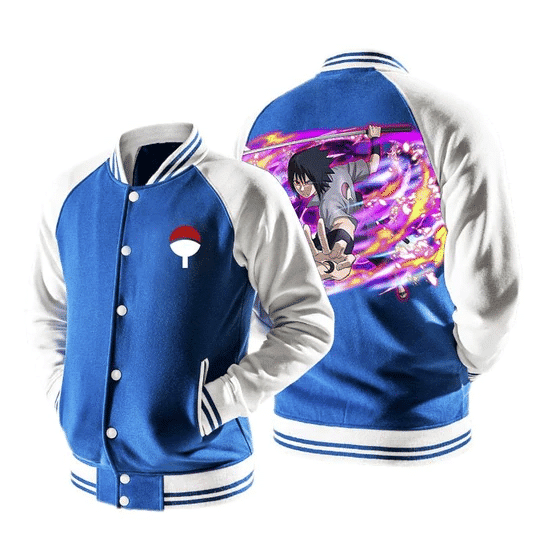 Naruto Sasuke Sharingan Fashion Baseball Jacket for Men & Women | Anime Fan Gift