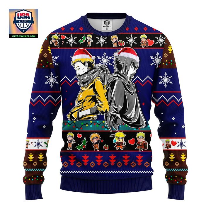 Naruto Sasuke Ugly Christmas Sweater Blue 1 Amazing Gift Idea Thanksgiving Gift