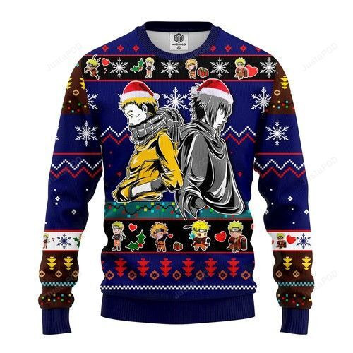 Naruto Sasuke Ugly Christmas Sweater, Perfect Holiday Gift