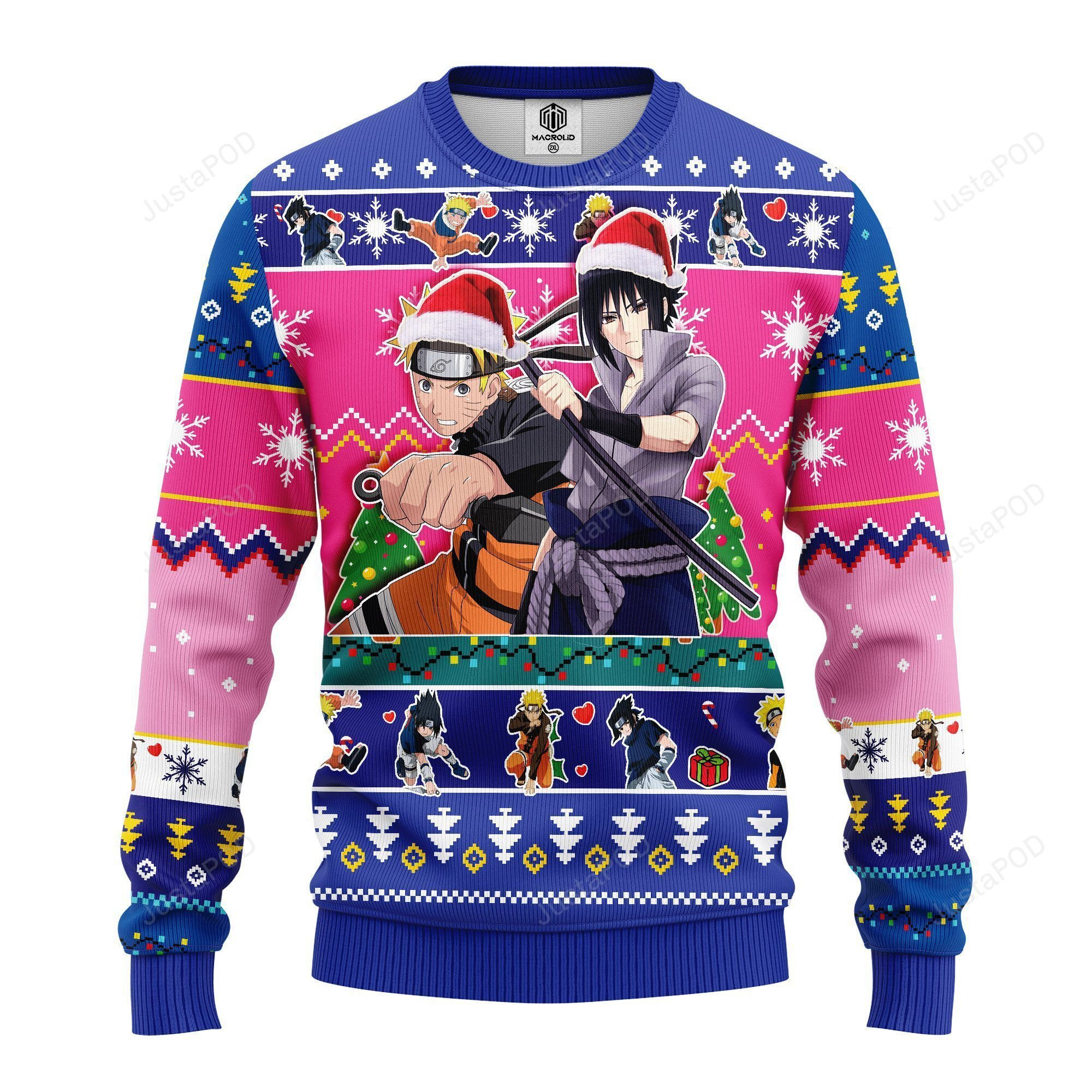 Naruto Sasuke Ugly Christmas Sweater, Perfect Holiday Gift